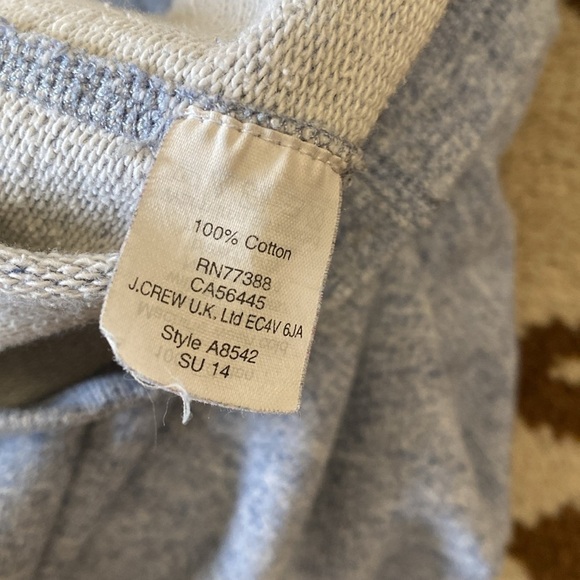 J. Crew French Terry 3/4 Sleeve Sweatshirt Womens Zip Back Blue Heathered SZ XS - Picture 6 of 8